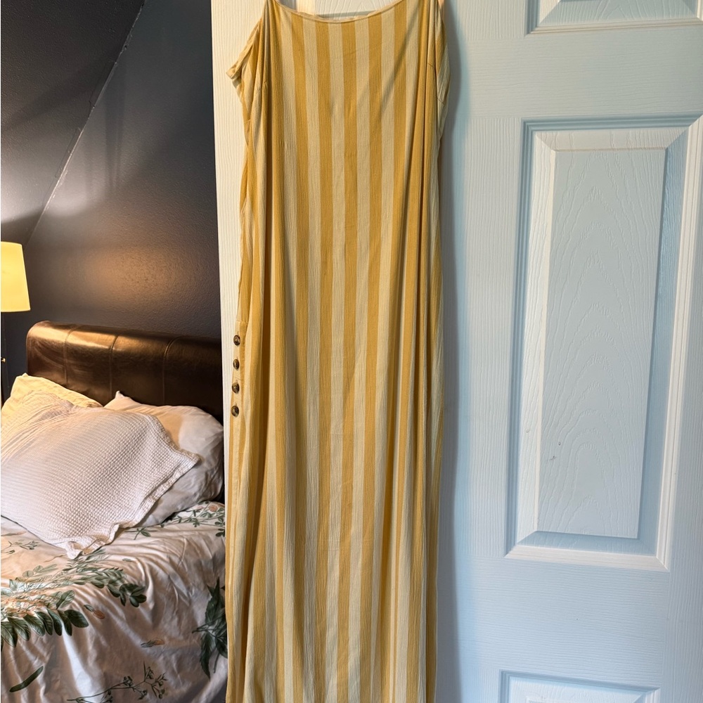 Amuse Society Yellow and White Striped Dress